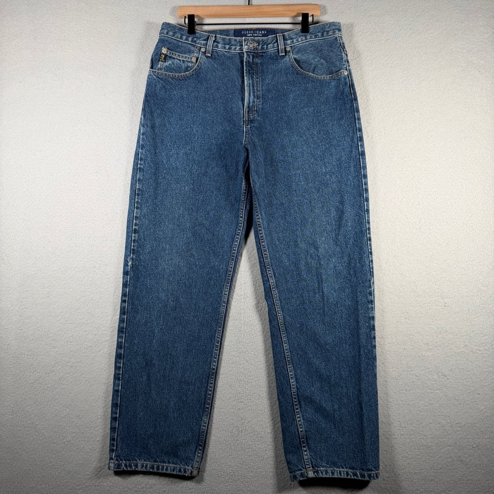 Guess Jeans USA Mens 34x30 Blue Denim Straight Leg Pants Made in USA 101515 30